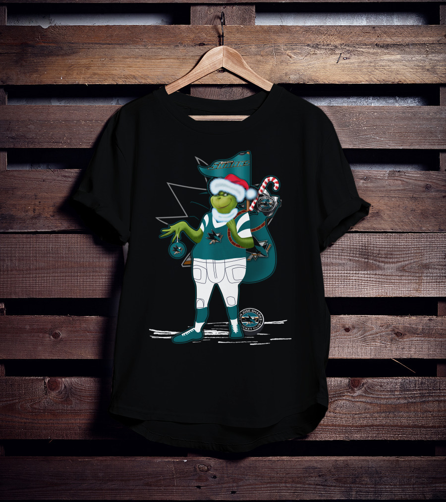 Grinchxmas San Jose Sharks Hockey Holiday T-Shirt