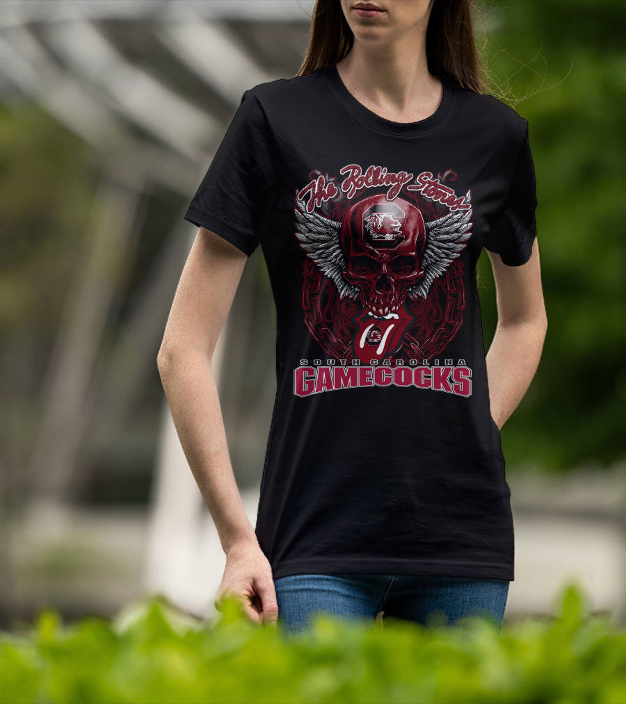 The Rolling Stones South Carolina Gamecocks Skull Wings T-Shirt
