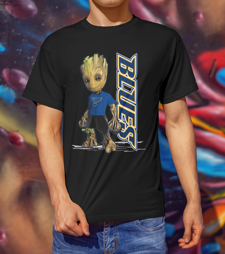 Groot St. Louis Blues NHL Character Crossover T-Shirt