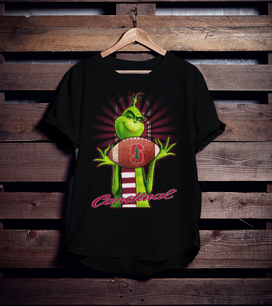 Grinch Holding Stanford Football Cardinal T-Shirt