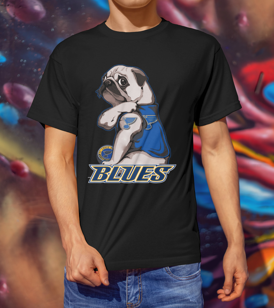 Pug St. Louis Blues Hockey Fan T-Shirt