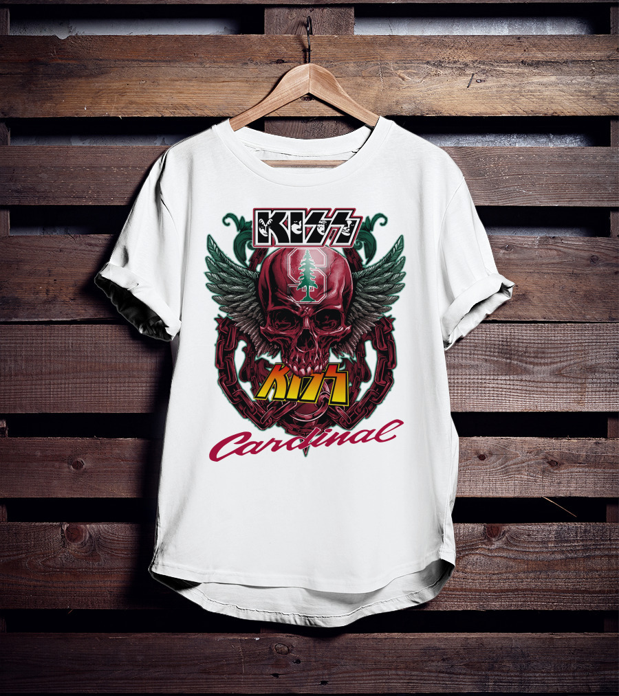 KISS Stanford Cardinal Winged Skull Chains T-Shirt