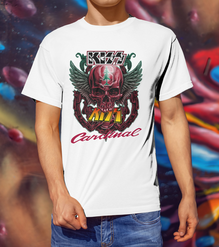 KISS Stanford Cardinal Winged Skull Chains T-Shirt