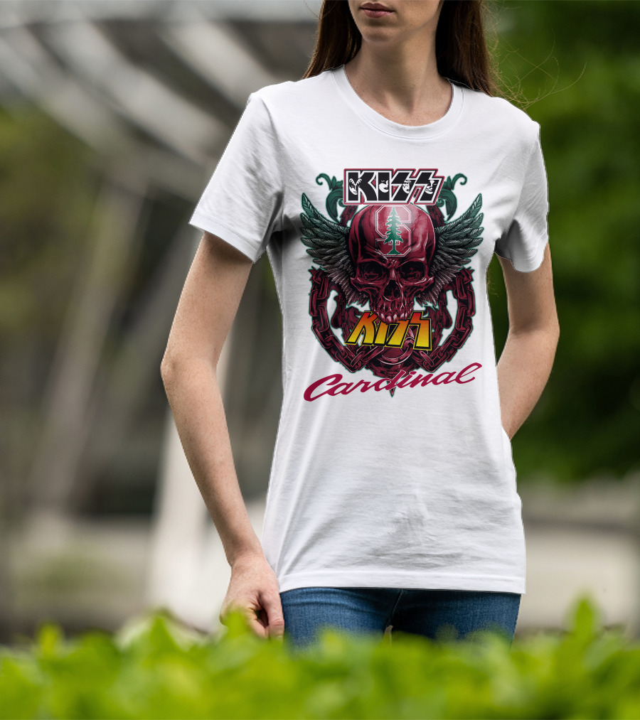 KISS Stanford Cardinal Winged Skull Chains T-Shirt