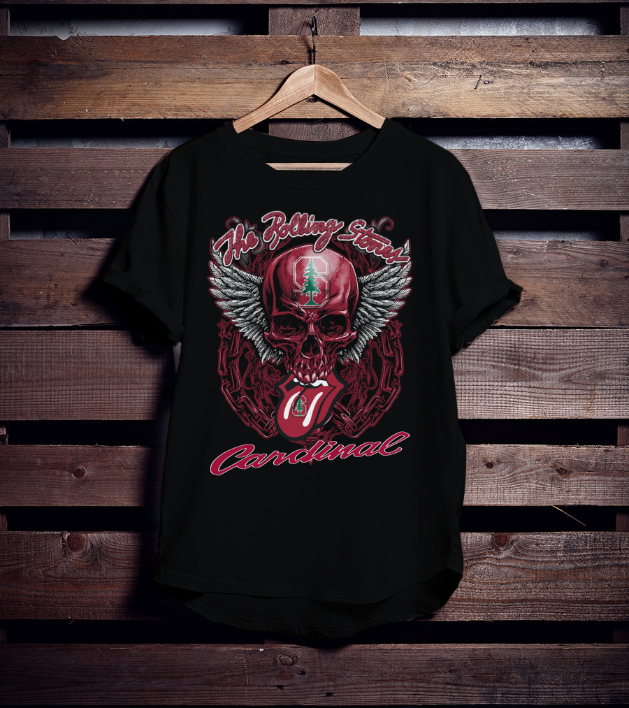 The Rolling Stones Stanford Cardinal Skull With Wings And Tongue T-Shirt