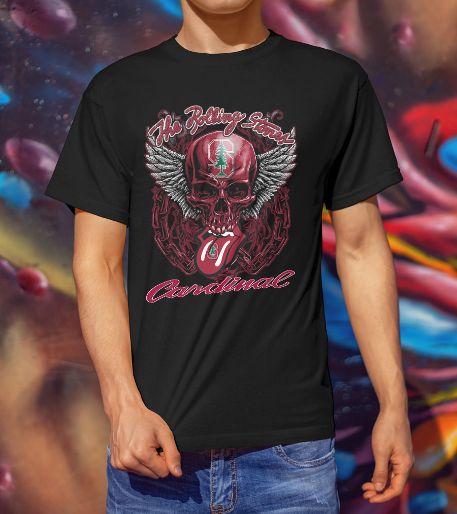 The Rolling Stones Stanford Cardinal Skull With Wings And Tongue T-Shirt