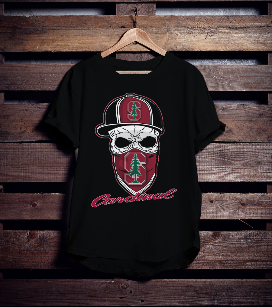 Stanford Cardinal Skull Hat T-Shirt