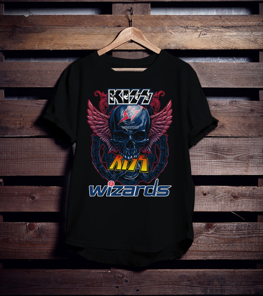 KISS Washington Wizards Skull Wings T-Shirt