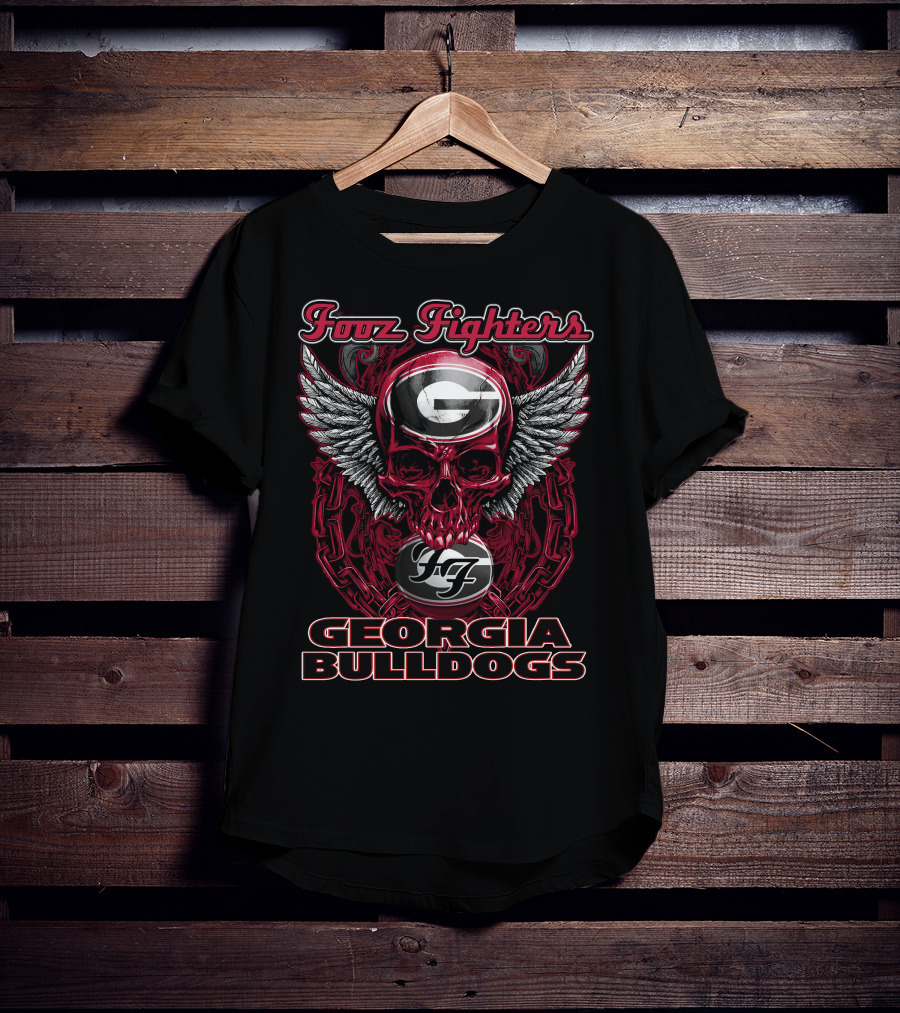 Foo Fighters Georgia Bulldogs G Skull Wings T-Shirt