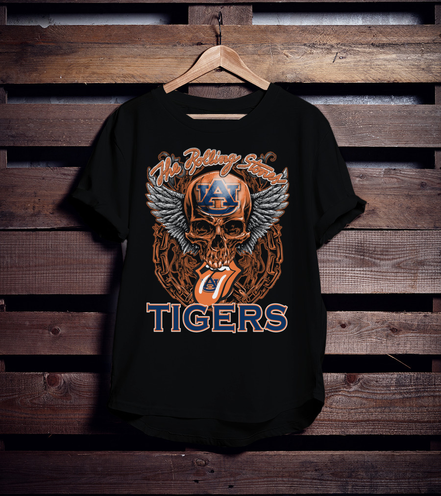 The Rolling Stones Auburn Tigers Skull Winged T-Shirt