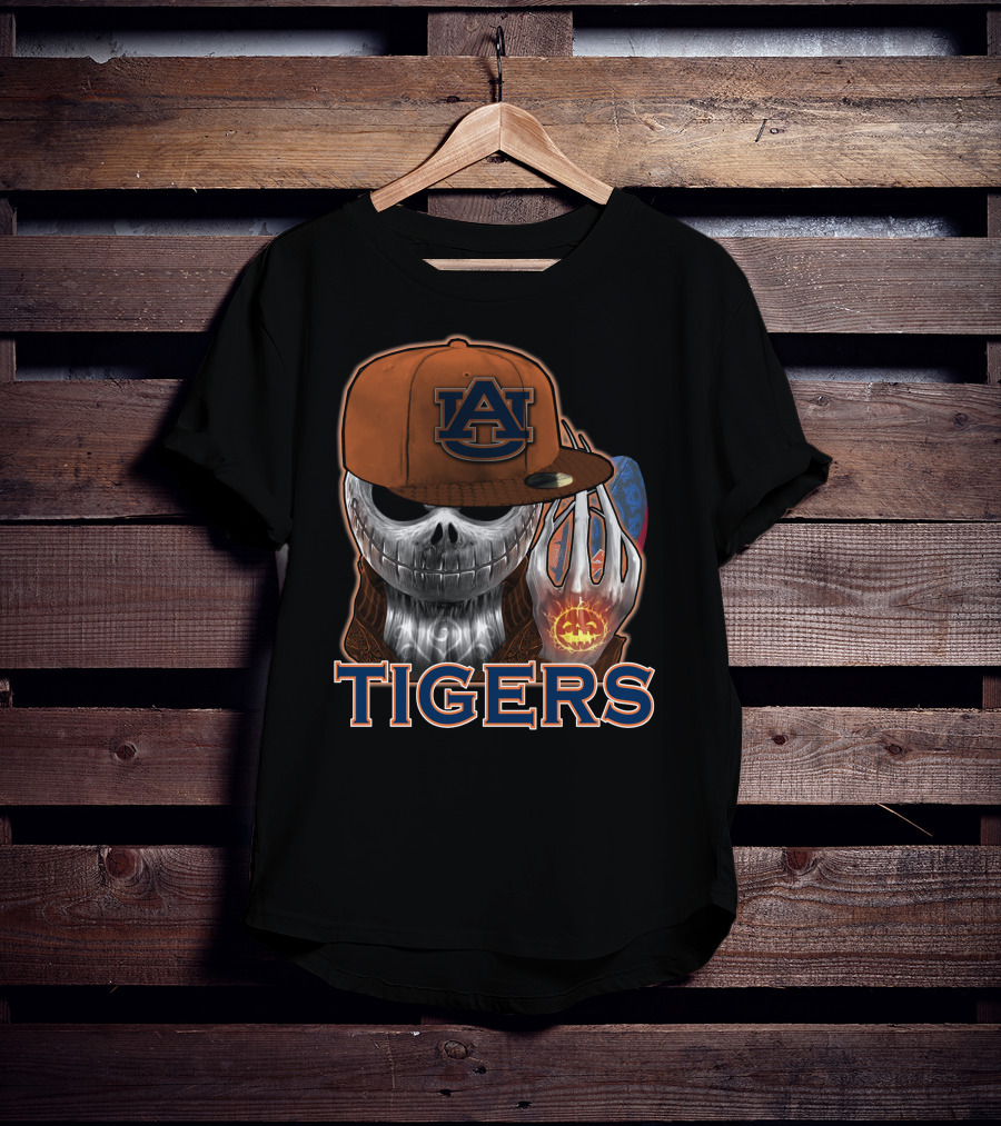 Jackskull Auburn Tigers Halloween Pumpkin T-Shirt