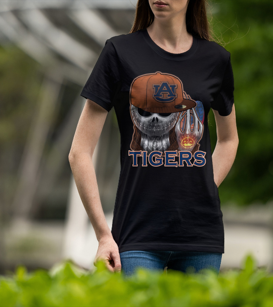Jackskull Auburn Tigers Halloween Pumpkin T-Shirt