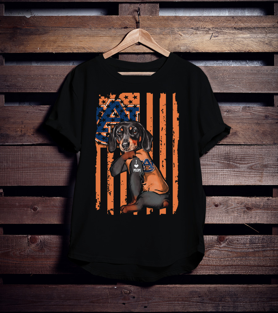 Auburn Tigers Dachshund I Love Mom T-Shirt