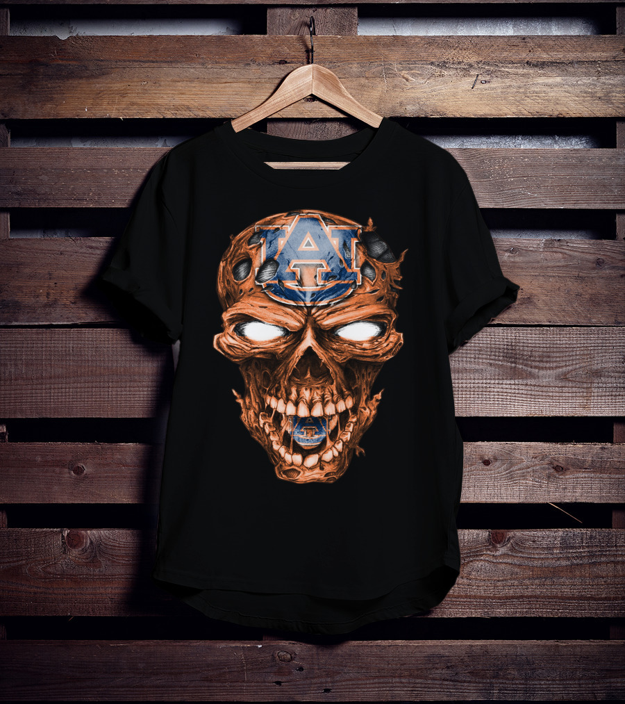Auburn Tigers Skull With Logo T-Shirt