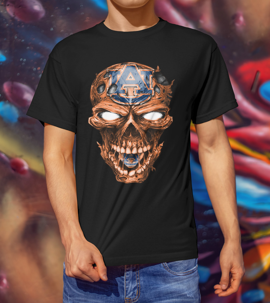 Auburn Tigers Skull With Logo T-Shirt