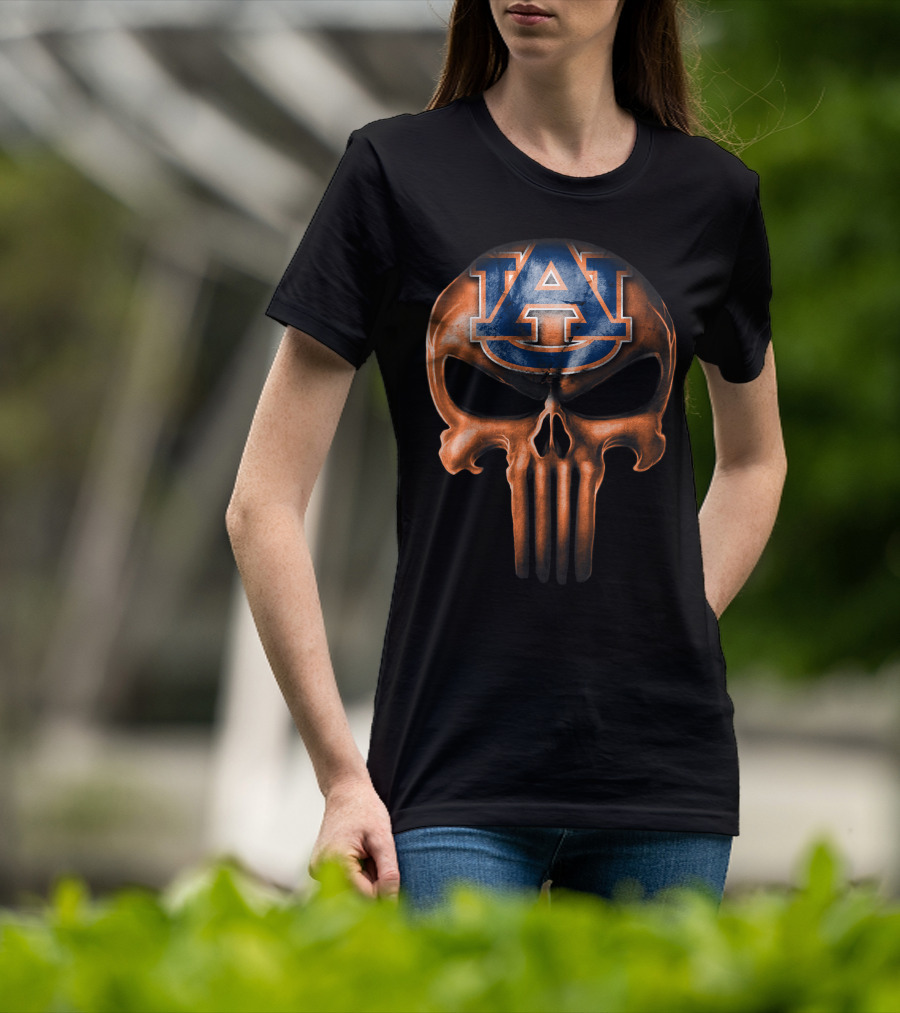 Auburn Tigers Punisher Skull T-Shirt
