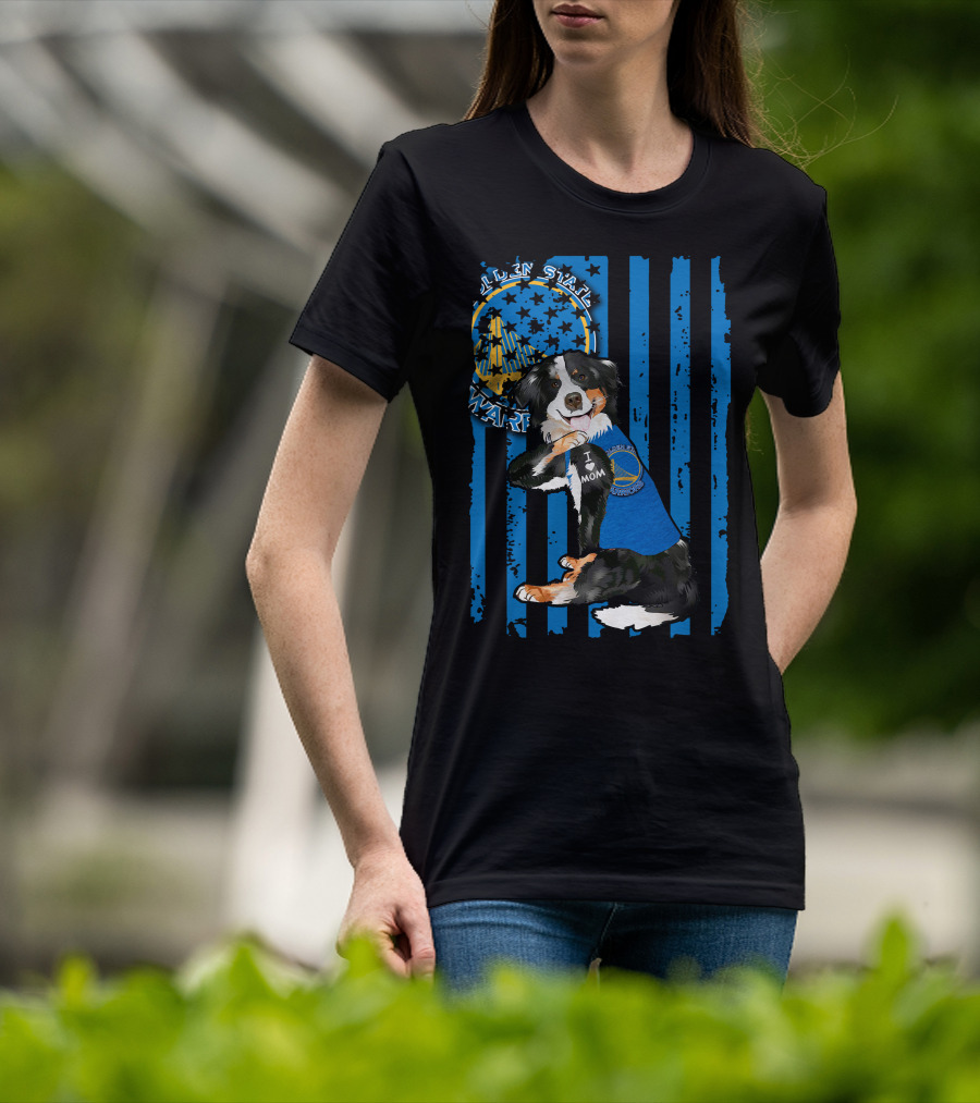 Border Collie I Mom Golden State Warriors T-Shirt