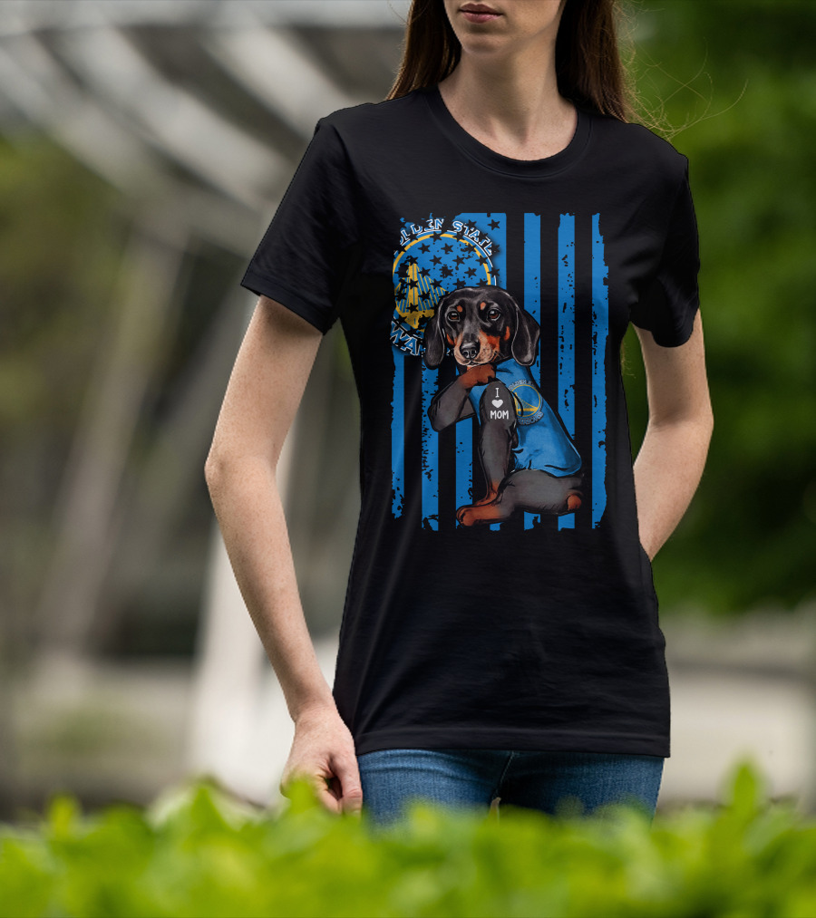 Golden State Warriors Dachshund I Love Mom T-Shirt