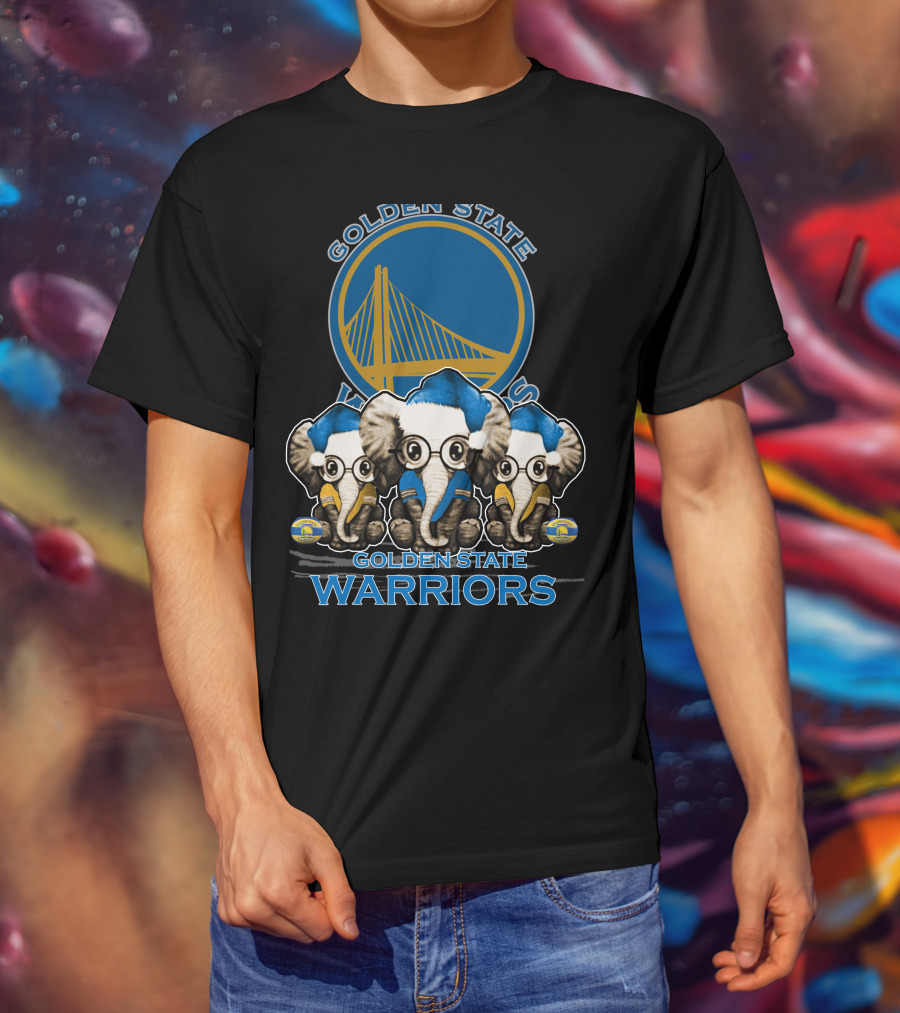 Golden State Warriors Xmas Elephan Trio T-Shirt