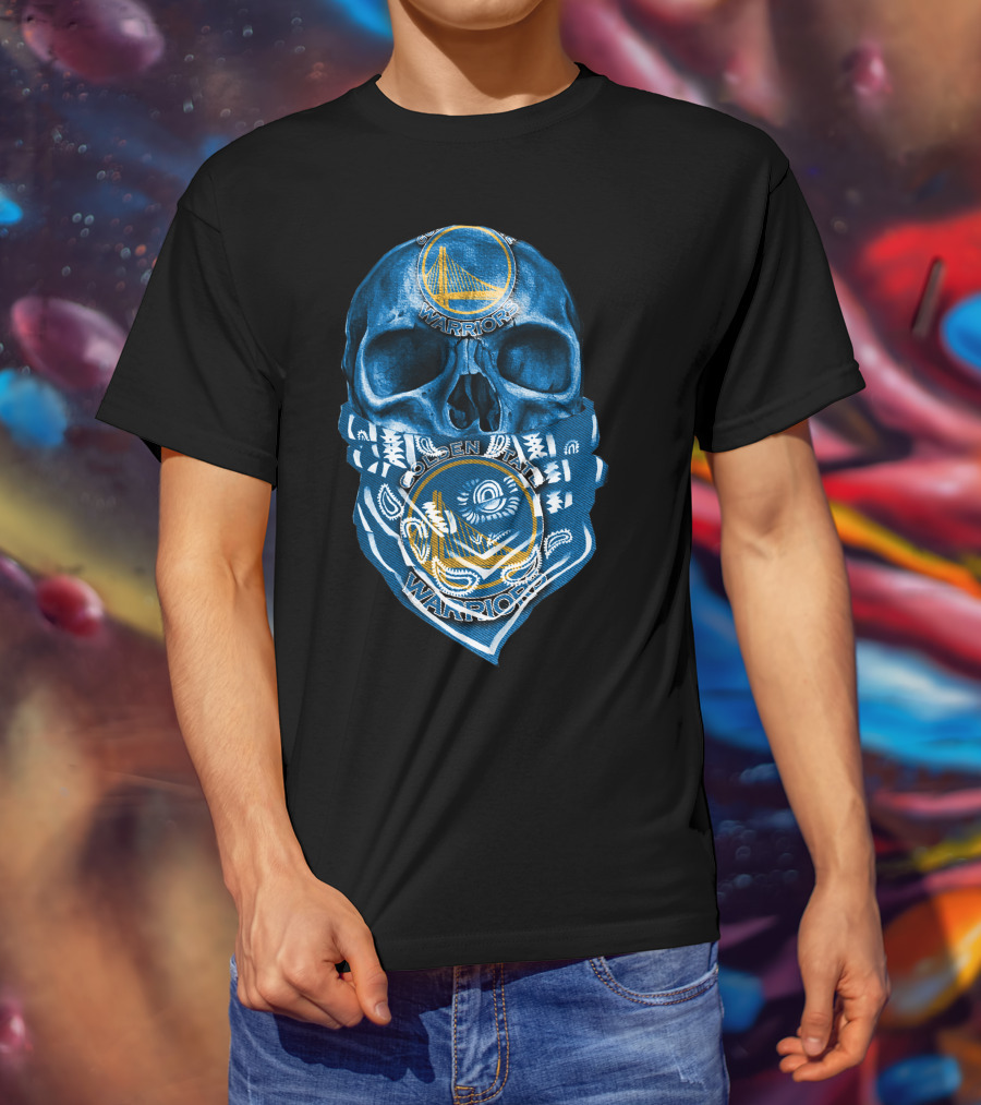 Skull Golden State Warriors Bandana T-Shirt
