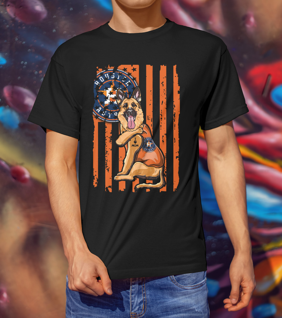 Houston Astros German Shepherd I Mom T-Shirt