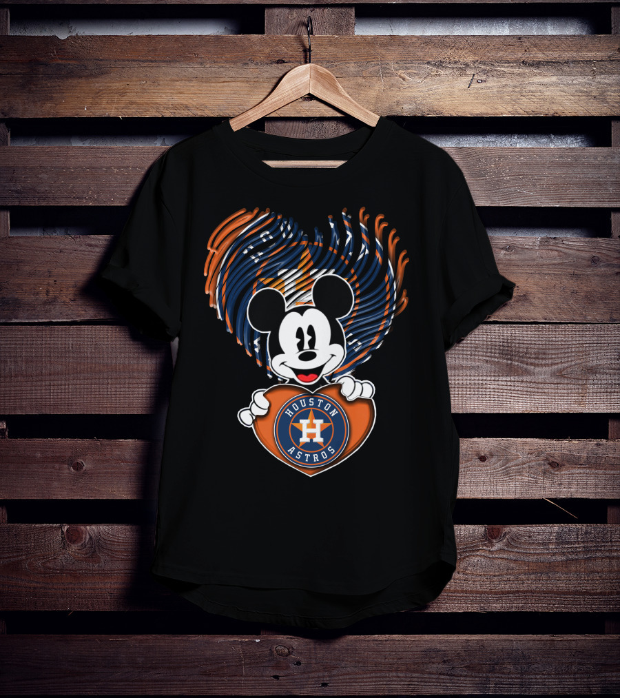 Mickey Mouse Heart Houston Astros T-Shirt