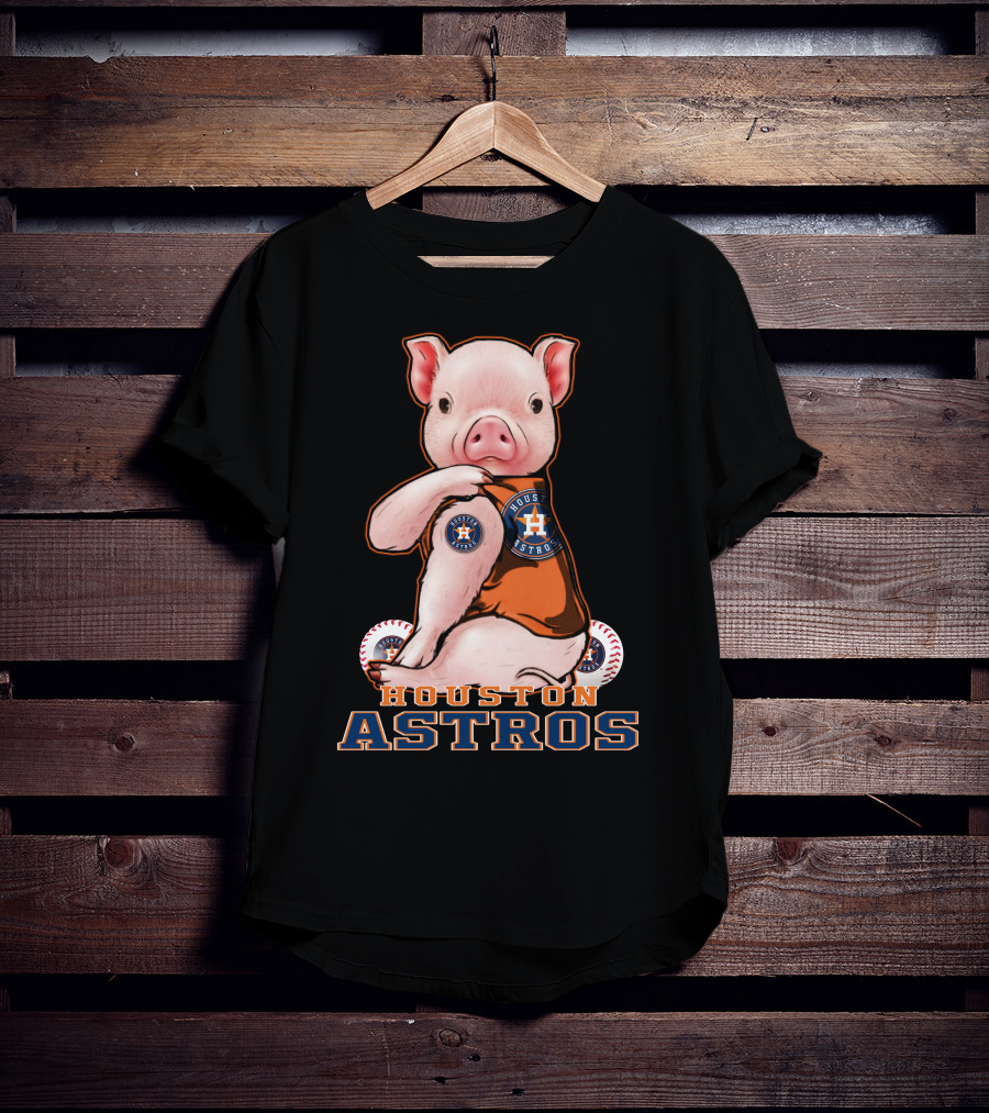 Houston Astros Pig With Baseball T-Shirt
