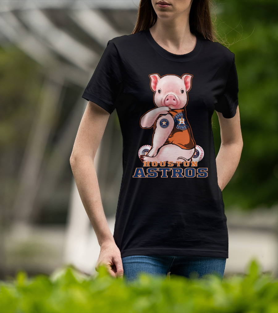 Houston Astros Pig With Baseball T-Shirt