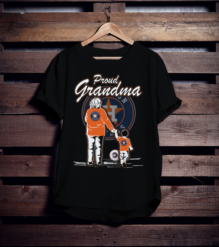Proud Grandma Houston Astros Family Baseball Fan T-Shirt