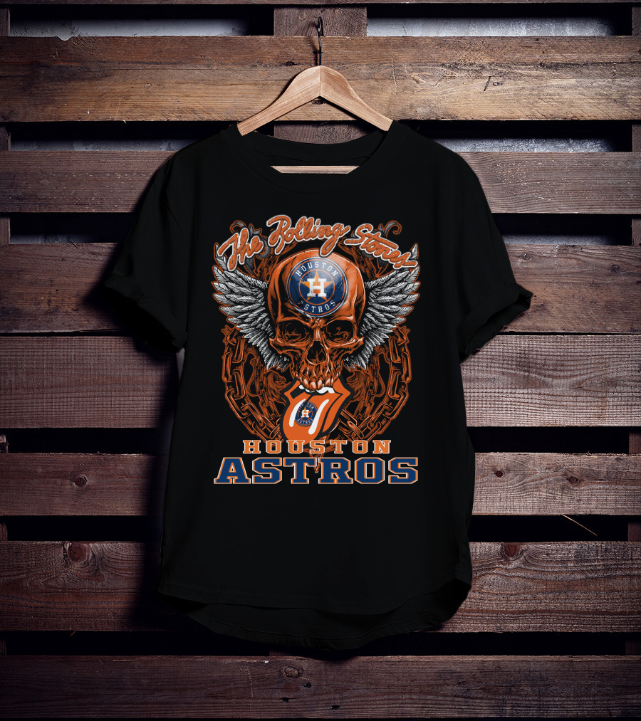 The Rolling Stones Houston Astros Skull Wings T-Shirt