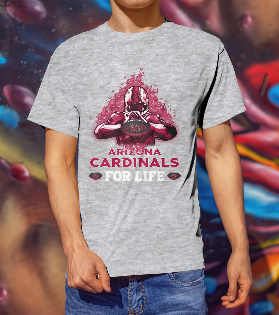 Arizona Cardinals For Life Football Helmet Emblem T-Shirt
