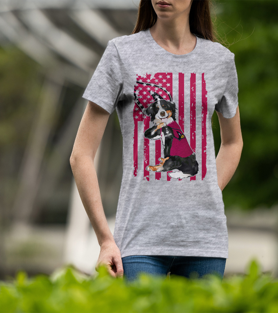 Border Collie I Love Mom Arizona Cardinals T-Shirt