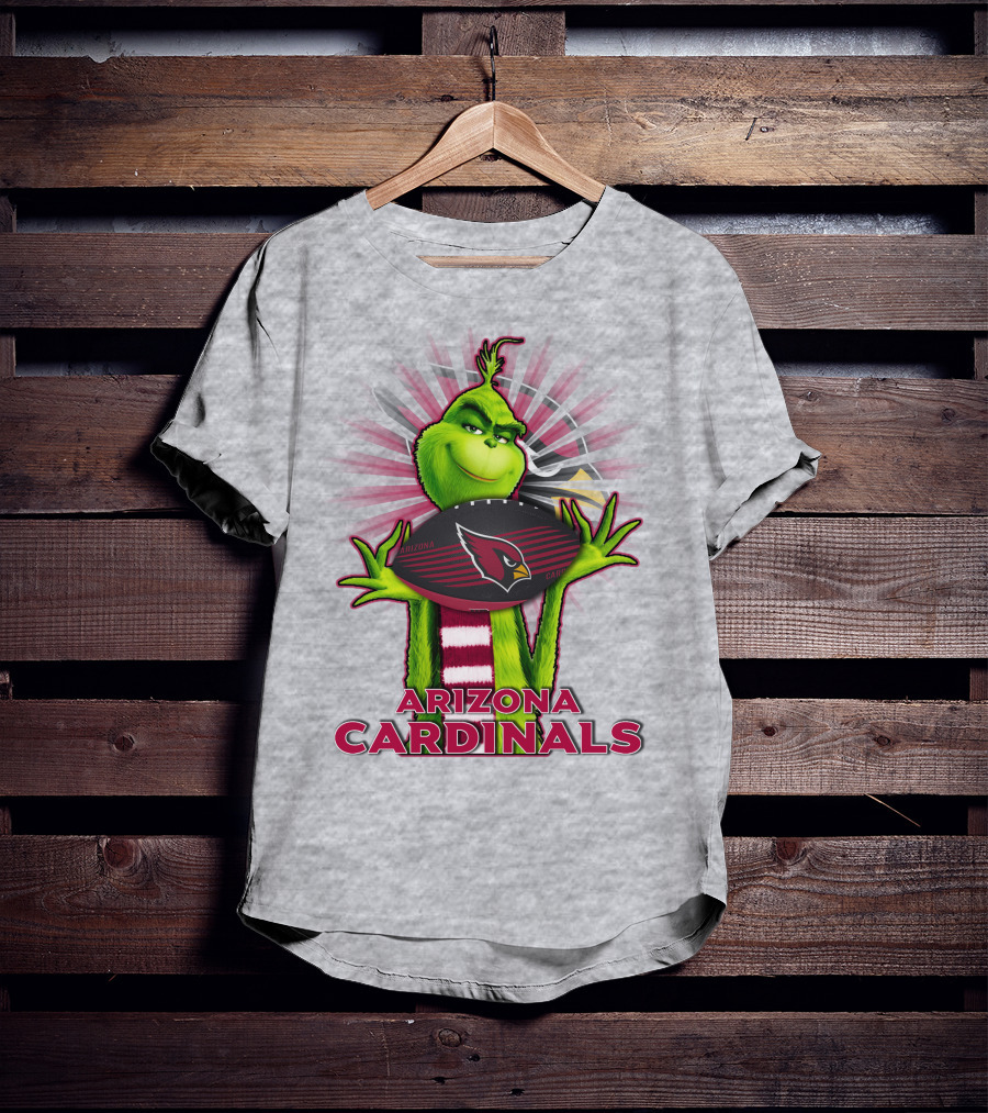 Grinch Holding Arizona Cardinals Football T-Shirt