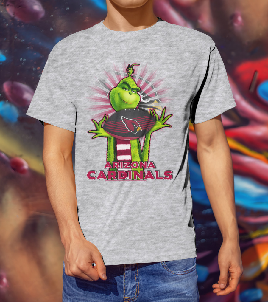Grinch Holding Arizona Cardinals Football T-Shirt