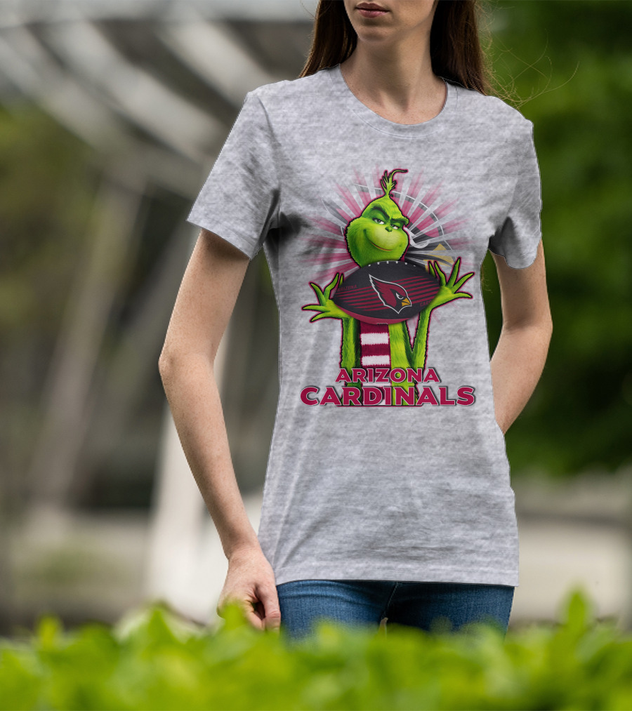 Grinch Holding Arizona Cardinals Football T-Shirt