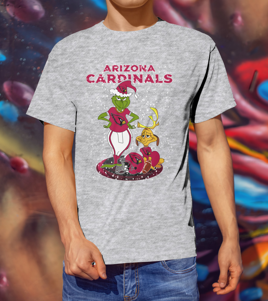 Arizona Cardinals Grinch Christmas Football Fun T-Shirt