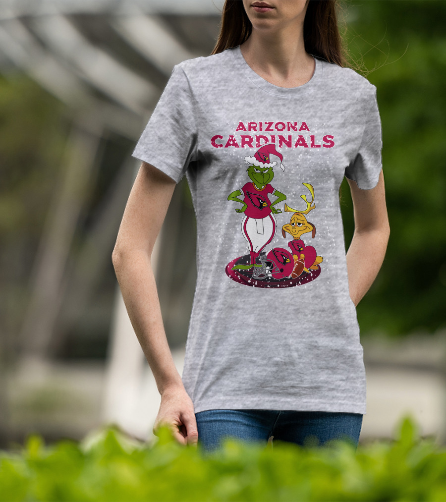 Arizona Cardinals Grinch Christmas Football Fun T-Shirt