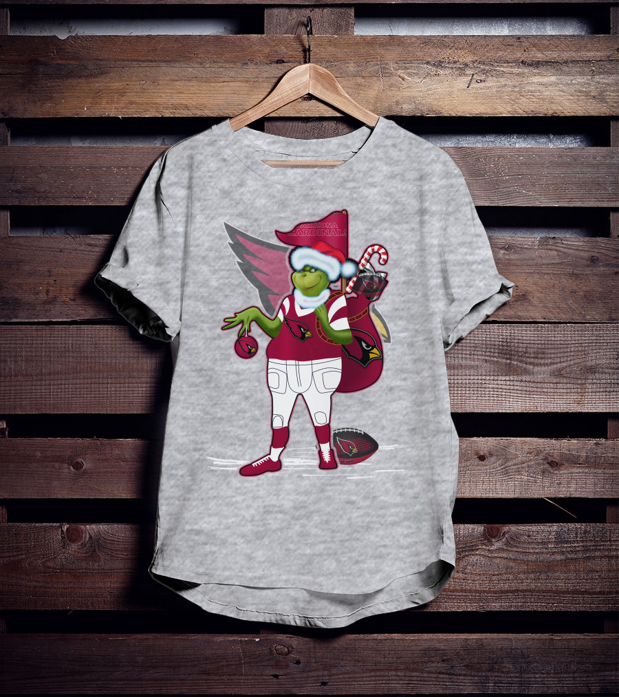Grinchxmas Arizona Cardinals Christmas Football Fan Holiday Spirit T-Shirt