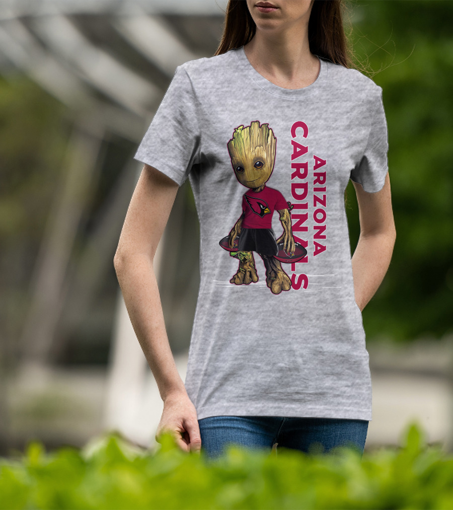 Groot Arizona Cardinals NFL Fan Art With Team Logo And Character T-Shirt