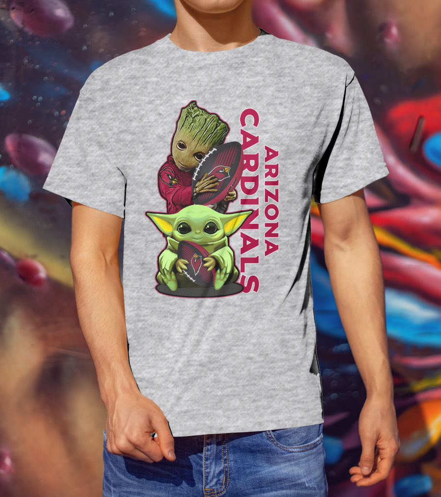 Grzd Arizona Cardinals Groot Baby Yoda Football T-Shirt