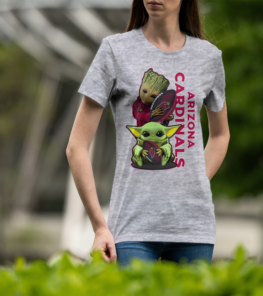 Grzd Arizona Cardinals Groot Baby Yoda Football T-Shirt