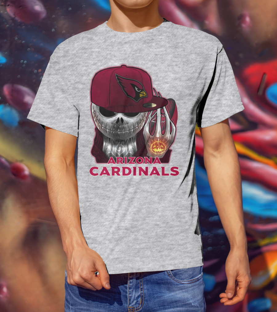 Arizona Cardinals Jackskull Pumpkin Helmet T-Shirt