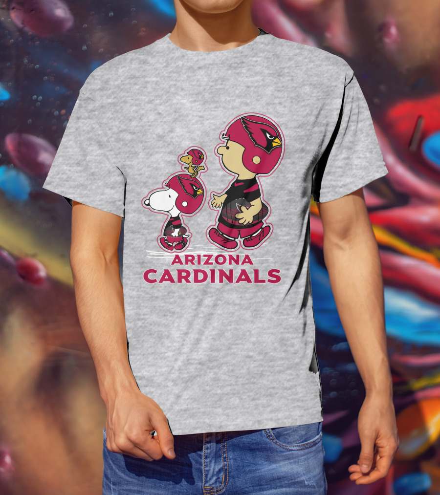 Snpfootball Arizona Cardinals Peanuts Characters Football Helmets T-Shirt