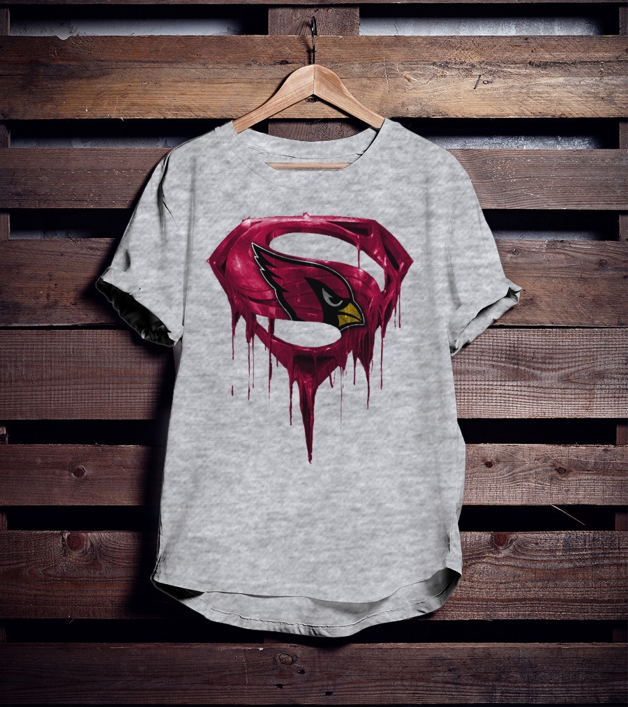 SPM Arizona Cardinals Dripping Super Hero Emblem T-Shirt