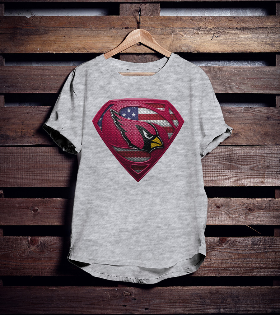Spm Arizona Cardinals Superman American Flag T-Shirt