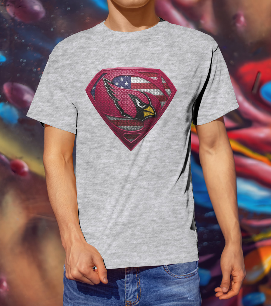 Spm Arizona Cardinals Superman American Flag T-Shirt