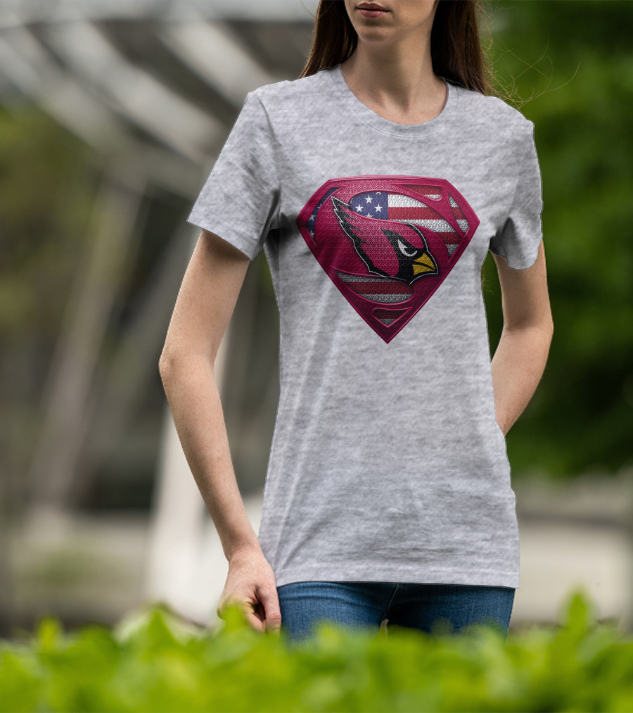 Spm Arizona Cardinals Superman American Flag T-Shirt