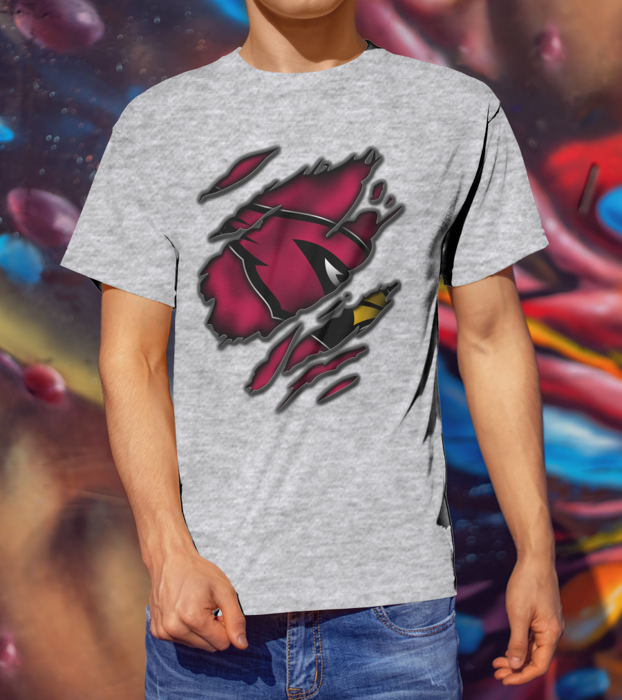 Torn Arizona Cardinals Logo Ripped T-Shirt