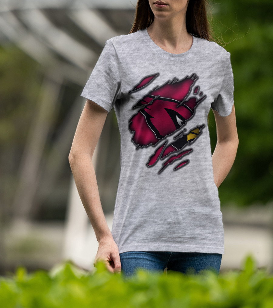 Torn Arizona Cardinals Logo Ripped T-Shirt