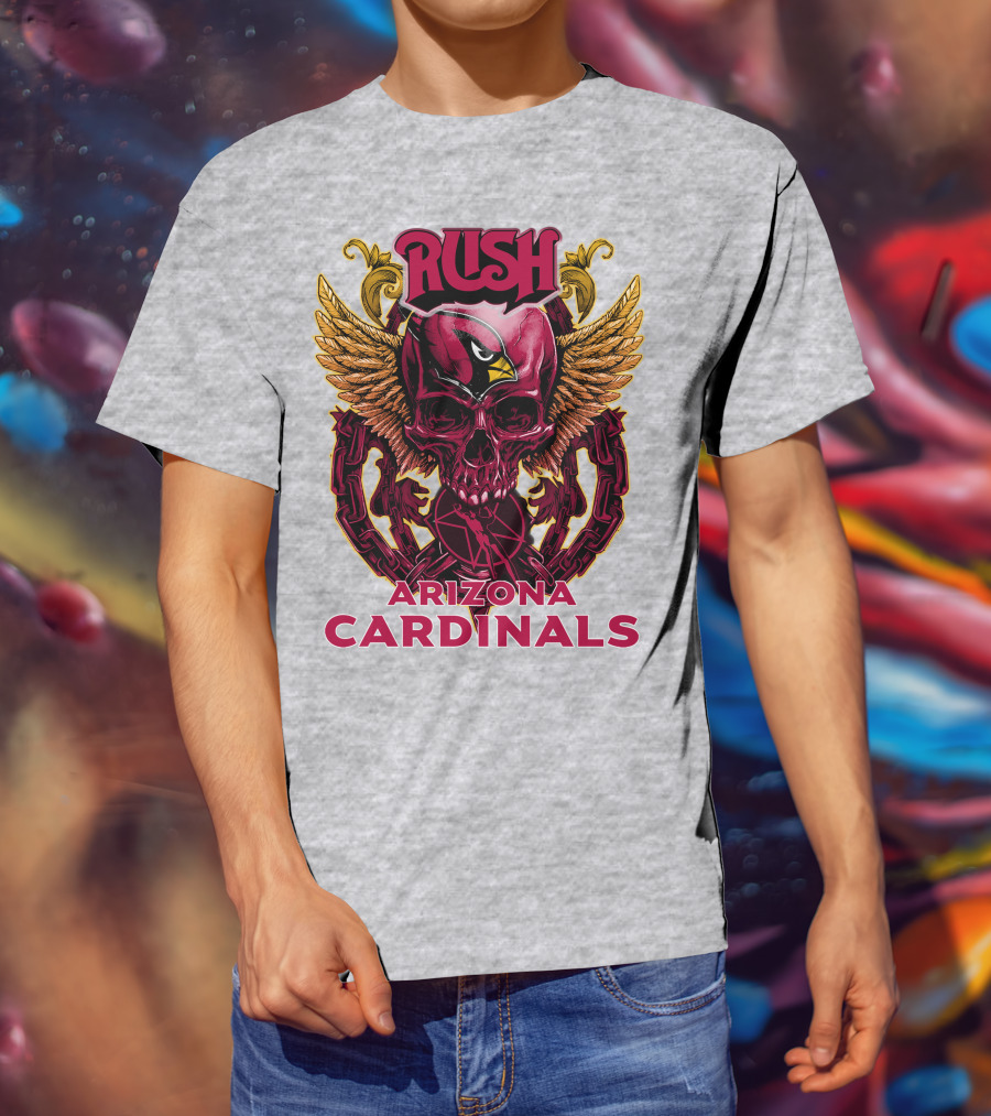 Rush Arizona Cardinals Skull Wings T-Shirt